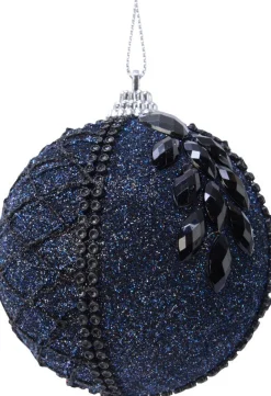 Decoris Weihnachtskugel blau D 8 cm