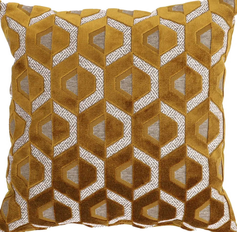 Dekokissen Jacquard gelb 45 x 45 x 10 cm