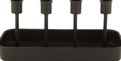 Dijk Natural Collections Kerzenständer Diego schwarz 28,5 x 12,5 x 13 cm