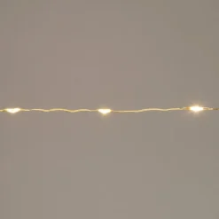 Drahtlichterkette gold 1 m mit 20 LEDs warmweiß