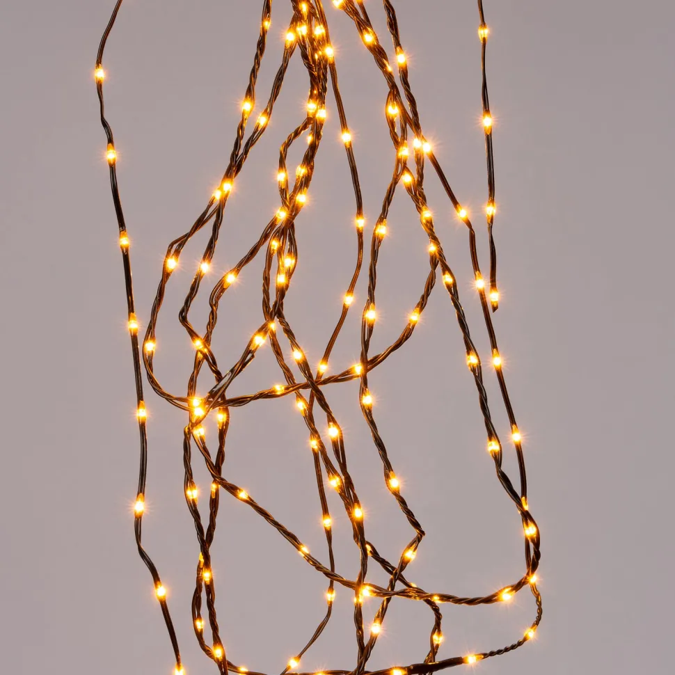 Drahtlichterkette gold 3 m mit 100 LEDs