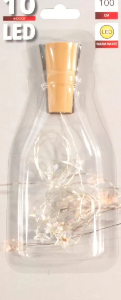 Drahtlichterkette Korken 1 m LED-Sterne warmweiß