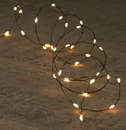 Drahtlichterkette schwarz 1 m mit 20 LEDs warmweiß