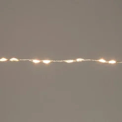 Drahtlichterkette silber 1 m mit 66 LEDs warmweiß