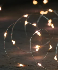 Drahtlichterkette silber 2 m innen mit 40 LEDs inkl. Timer warmweiß