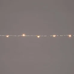 Drahtlichterkette silber 1 m innen mit 20 LEDs inkl. Timer warmweiß