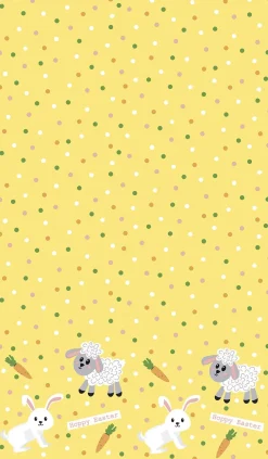 Duni Tischdecke Hoppy Easter gelb 138 x 220 cm