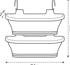 Elho Balkonkasten Corsica anthrazit 51 x 17 x 23 cm