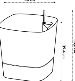 Elho Blumentopf greensense aqua care grau 38 x 38 x 39 cm