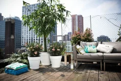 Elho Loft Urban Blumentopf mit Rollen 50 cm weiß