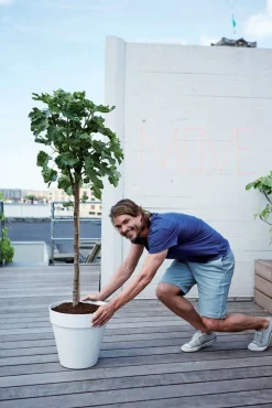 Elho Loft Urban Blumentopf mit Rollen 50 cm weiß