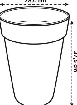 Elho Loft Urban Blumentopf hoch D 28 cm H 38 cm anthrazit