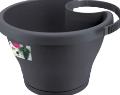 Elho Regenrohr-Blumentopf Corsica anthrazit D 24 H 15 cm