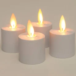 Erweitertungsset LED Teelicht weiß 4 St. aufladbar D 3,8 H 3,5 cm gelb