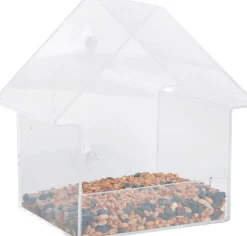 Esschert Design Fenster-Vogelfutterhaus transparent 15,7 x 10,8 x 17 cm