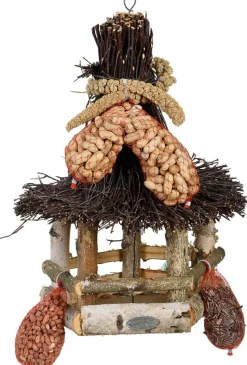 Esschert Design Vogelhaus mit Futter 30 x 30 x 40 cm