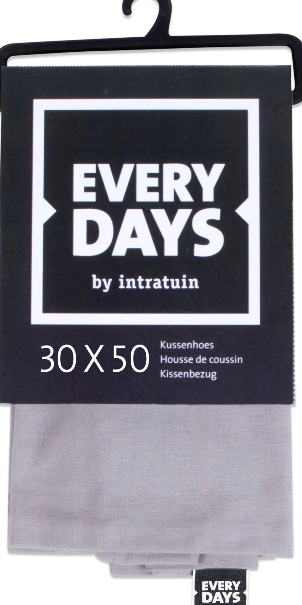 Everydays by Intratuin Kissenbezug Baumwolle grau 30 x 50 cm