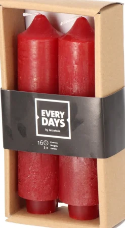 Everydays by Intratuin Stabkerzen Rustic rot 16 Std. 2 St.
