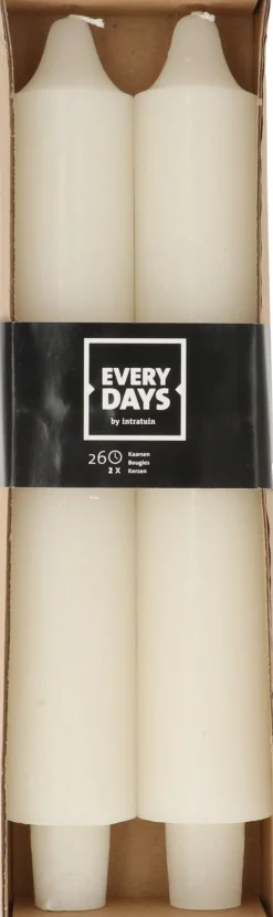 Everydays by Intratuin Stabkerzen Rustic creme 24 Std. 2 St.