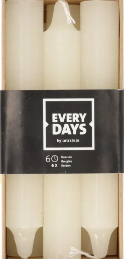 Everydays by Intratuin Stabkerzen Rustic creme 6 Std. 6 St.