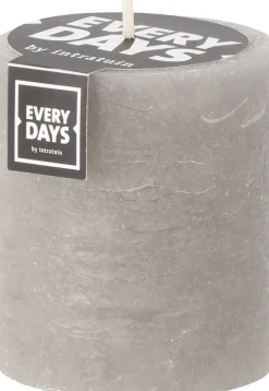 Everydays by Intratuin Stumpenkerze Rustic hellgrau 45 Std. D 7 H 8 cm