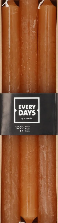 Everydays by Intratuin Stabkerzen Rustic orange 10 Std. 6 St.