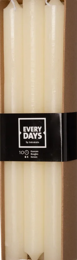 Everydays by Intratuin Stabkerzen Rustic creme 10 Std. 6 St.