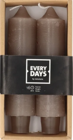 Everydays by Intratuin Stabkerzen Rustic taupe 16 Std. 2 St.