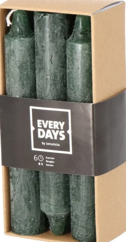 Everydays by Intratuin Stabkerzen Rustic grün 6 Std. 6 St.