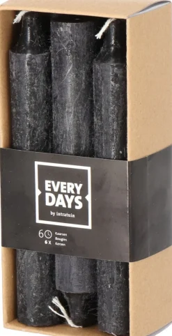 Everydays by Intratuin Stabkerzen Rustic schwarz 6 Std. 6 St.