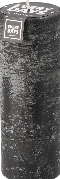 Everydays by Intratuin Stumpenkerze Rustic schwarz 100 Std. D 7 H 19 cm