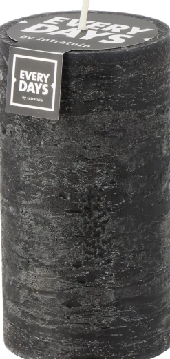 Everydays by Intratuin Stumpenkerze Rustic schwarz 75 Std. D 7 H 13 cm