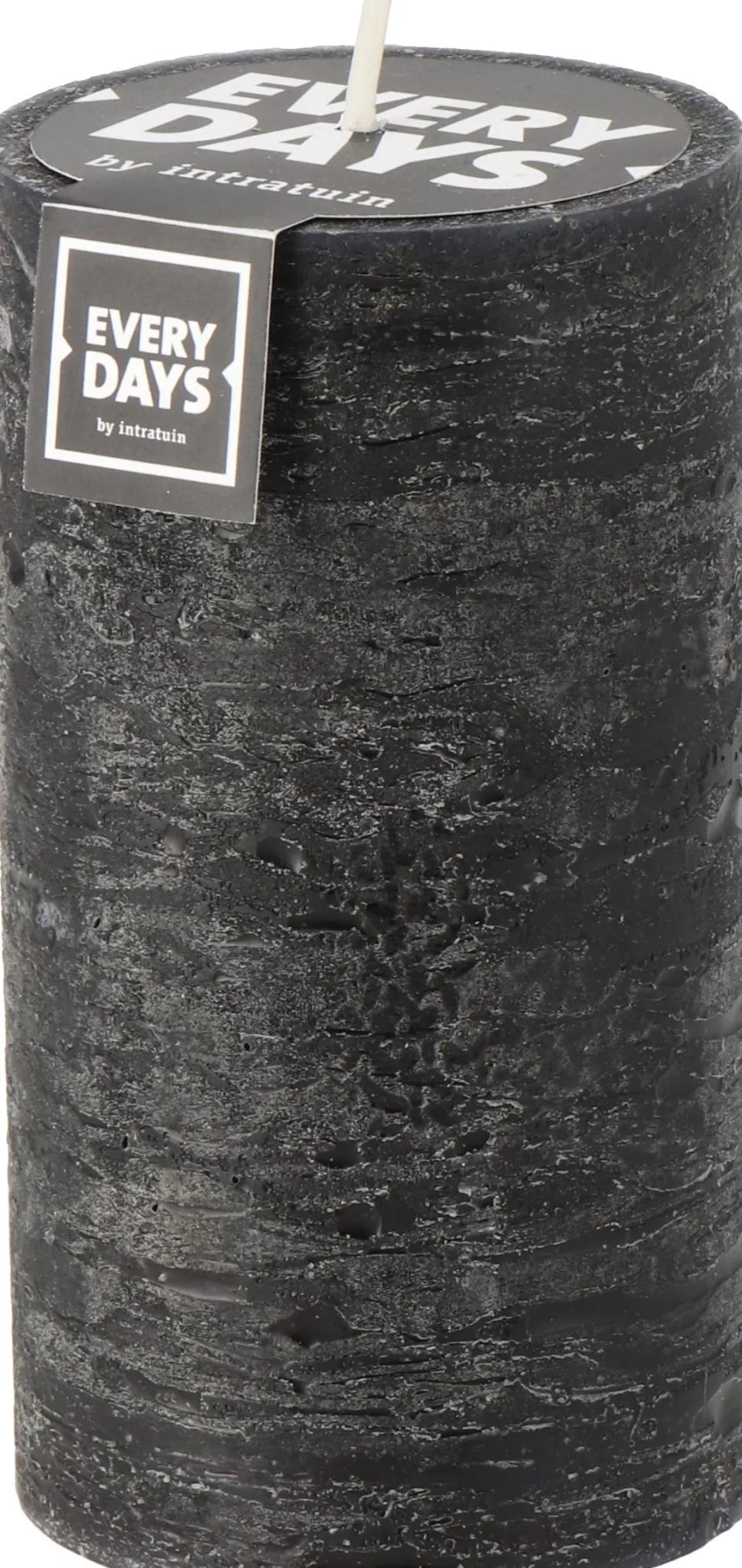 Everydays by Intratuin Stumpenkerze Rustic schwarz 75 Std. D 7 H 13 cm