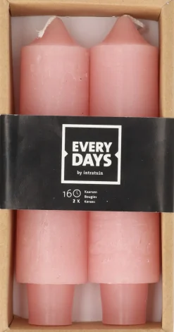 Everydays by Intratuin Stabkerzen Rustic hellrosa 16 Std. 2 St.
