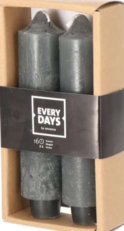 Everydays by Intratuin Stabkerzen Rustic grau 16 Std. 2 St.