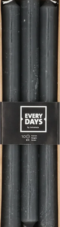 Everydays by Intratuin Stabkerzen Rustic grau 10 Std. 6 St.
