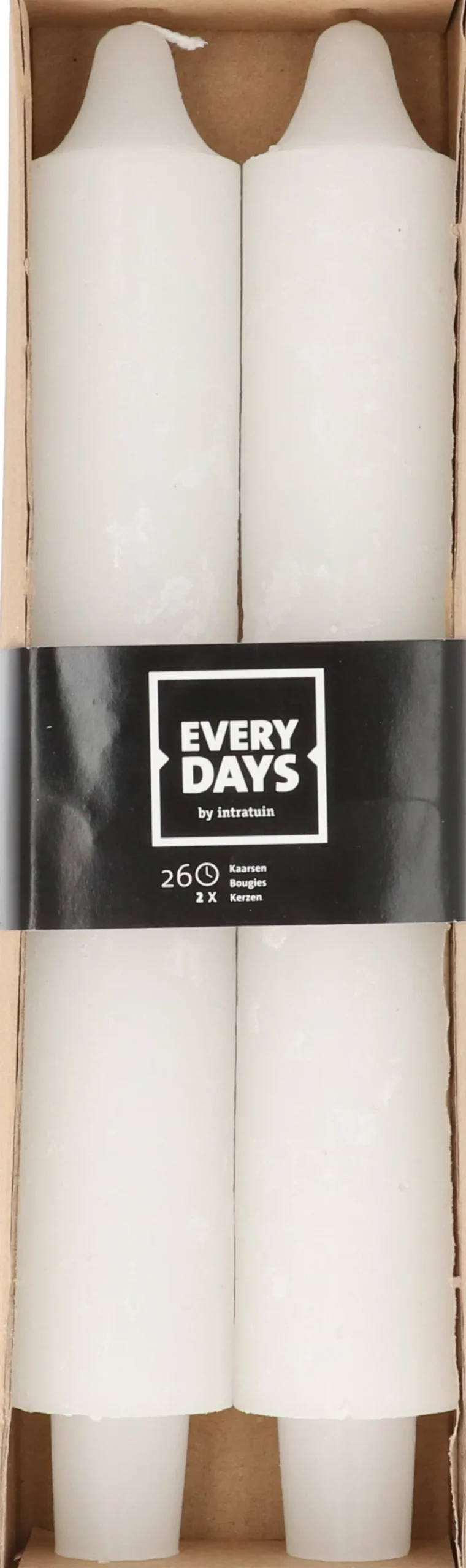 Everydays by Intratuin Stabkerzen Rustic weiß 26 Std. 2 St.