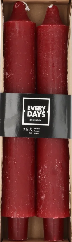 Everydays by Intratuin Stabkerzen Rustic rot 26 Std. 2 St.