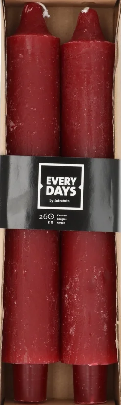Everydays by Intratuin Stabkerzen Rustic rot 26 Std. 2 St.