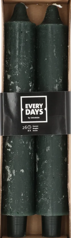 Everydays by Intratuin Stabkerzen Rustic grün 26 Std. 2 St.
