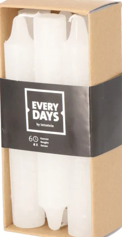 Everydays by Intratuin Stabkerzen Rustic weiß 6 Std. 6 St.