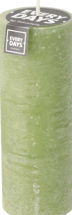Everydays by Intratuin Stumpenkerze Rustic hellgrün 100 Std. D 7 H 19 cm