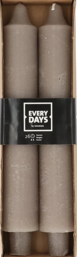 Everydays by Intratuin Stabkerzen Rustic taupe 24 Std. 2 St.