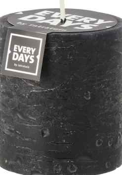 Everydays by Intratuin Stumpenkerze Rustic schwarz 45 Std. D 7 H 8 cm