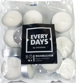 Everydays by Intratuin Teelichter weiß  8 Std. 18 St.