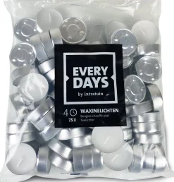 Everydays by Intratuin Teelichter weiß 4 Std. 75 St.