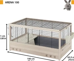 Ferplast Kaninchenstall Arena 100 x 62,5 x 51 cm naturell / schwarz