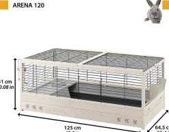 Ferplast Kaninchenstall Arena 125 x 64,5 x 51 cm naturell