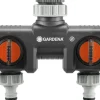 Gardena 2-Wege-Verteiler für 26,5 mm (G 3/4") und 33,3 mm (G 1") Gewinde