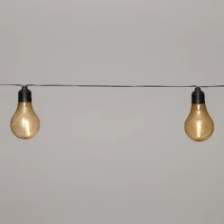 Glühbirnenlichterkette Solar 4,5m mit 10 Birnen goldgelb